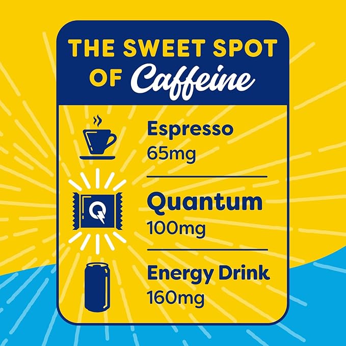 Quantum Energy Square: Energy Bar with Caffeine & 10g Protein. Delicious Healthy Snack On The Go. (Vegan, Gluten-free, Soy-free, Dairy-free) (Variety 8-Pack)