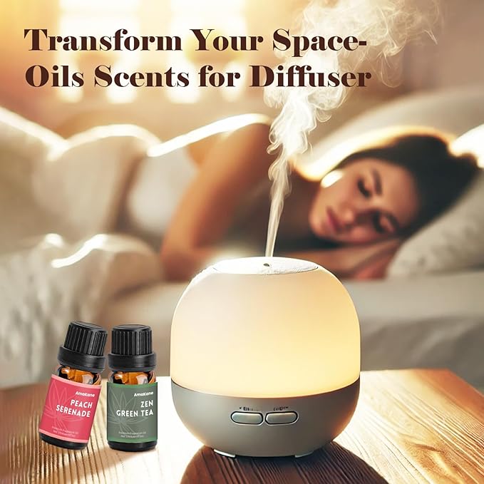 AmaKane Home Fragrance Oils, Diffuser Oils Scents for Home, Candle Making Scents, Fragrance Oil for Soap Making, Fresh White Tea, Cocoa Orchid, Peach Serenade and More Essential Oils, 6x10 ml