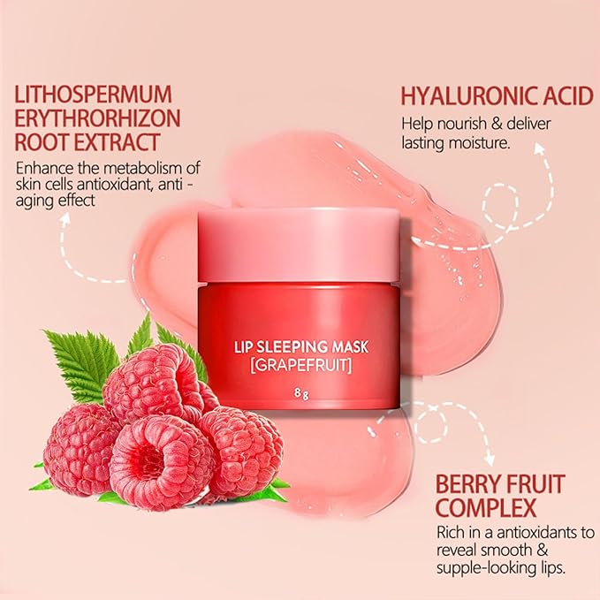 4PCS Lip Sleeping Mask，Korean Lip Mask Jelly Sleep Lip Balm，Lip Mask Set，Reduce Lip Lines and Improve Lip Color，Overnight Lip Treatment Care for Dry Cracked Lips，Moisturizing, Hydrating, Nourishing