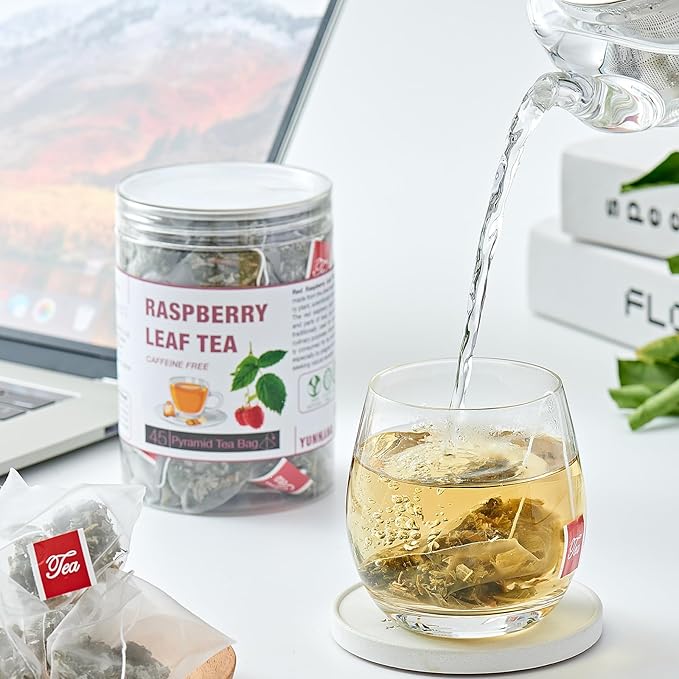45 Red Raspberry Leaf Tea Bags| Pure Leaf Raspberry Tea Bags| Herbal Healthy Cycle Tea for Women| Non-GMO - Caffeine-free