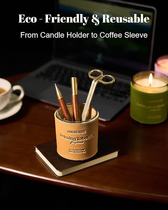 M&SENSE Eucalyptus Mint Scented Vegan Soy Candles, Heavy Scented, 10oz Long Burning 42-Hour Burn Time,Home Fragrance for Stress Relief, Calming, Meditation, Housewarming Gift for Women and Men