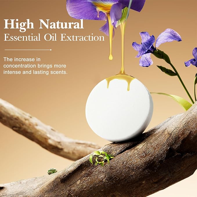 Shower Steamers Aromatherapy - Christmas Gifts for Women, 8 Pack Pure Essential Oil Shower Bombs for Home Spa Self Care, Eucalyptus Stress Relief and Relaxation Gifts for Her Stocking Stuffers Yellow