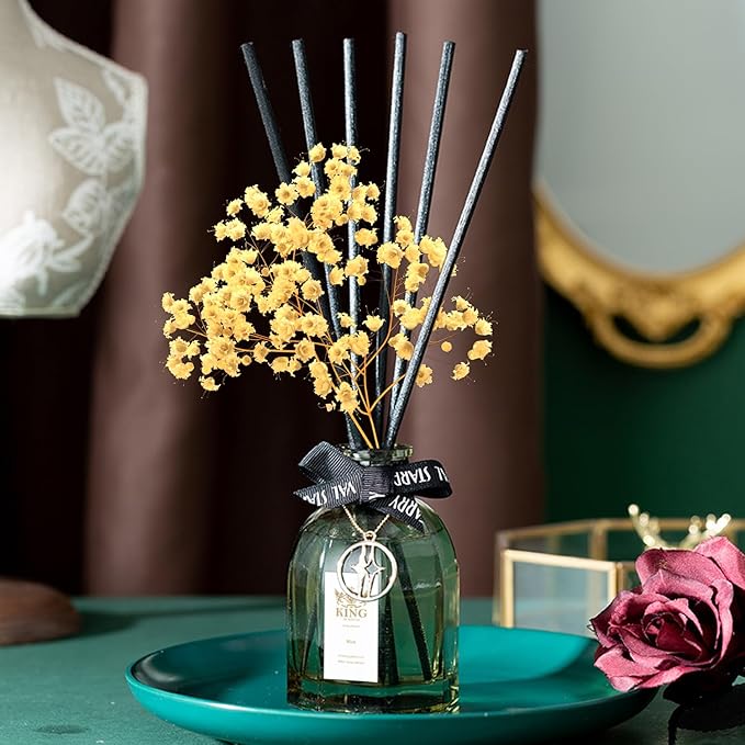 King of Scent Reed Diffuser & Oil Diffuser Sticks with Flower, Aromatherapy, Home & Kitchen Décor,Fragrance and Gifts… B0CHHBGTZQ (Mint)