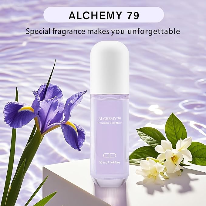 Body Mist Spray – Citrus & Floral Fragrance for Women – Daily Shower Mist & Refreshing Scent – 50ml Travel Size (ALCHEMY 79)