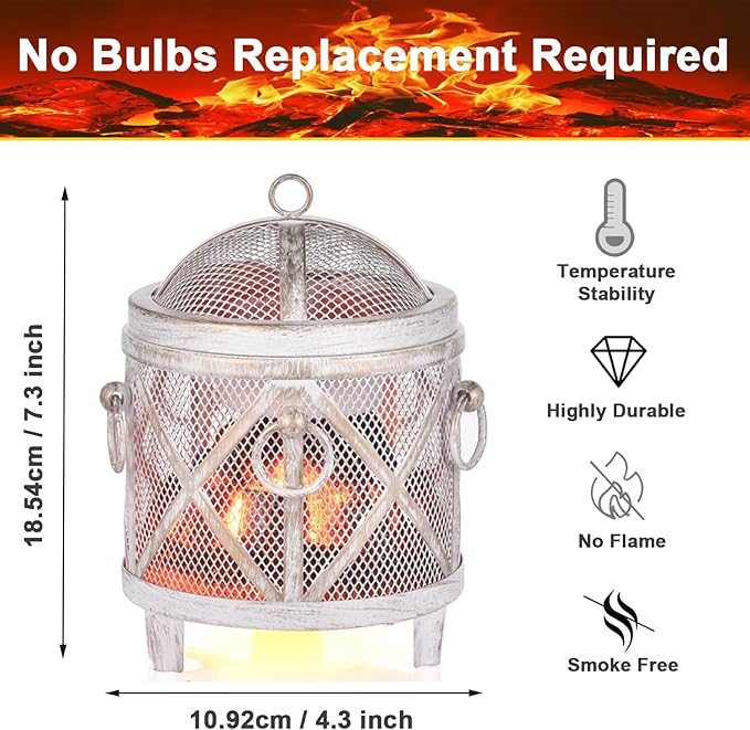 Dicimi Rustic Electric Wax Warmer, Fireplace Style Candle Warmer with Timer, 4-in-1 Wax Melt Warmer for Scented Wax/Oils/Wax Melts, Auto Shut-Off, Energy Efficient Home Decor Gift Idea