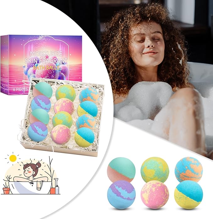18PCS Bath Bombs Gift Set,Moisturizing Bubble Bath Bomb,Organic Bath Bombs for Women and Men,Relaxing Handmade Body Bath Ball,Gentle Bathbombs,Gift Idea for Birthday