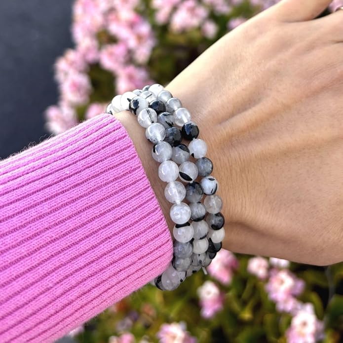 Adabele 1pc Natural Stretch Gemstone Bracelet 6mm (0.24 Inch) Bead 7" 7.5" 8 inch Healing Crystal Quartz Energy Chakra Jewelry Women Birthday Gift