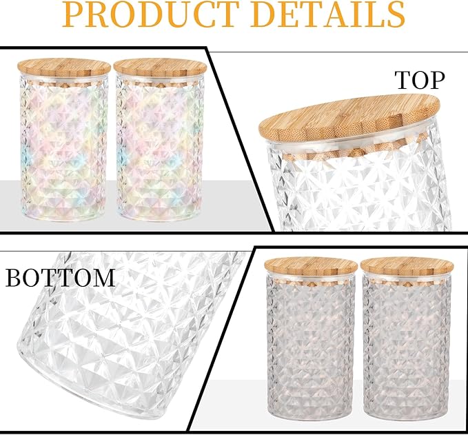 1200ML/42OZ Acrylic Bath Salt Jar with Wooden Scoop Bath Salt with Lids and Scoop Bath Salt Container Bath Salt Big Jar for Salt Candy Tea