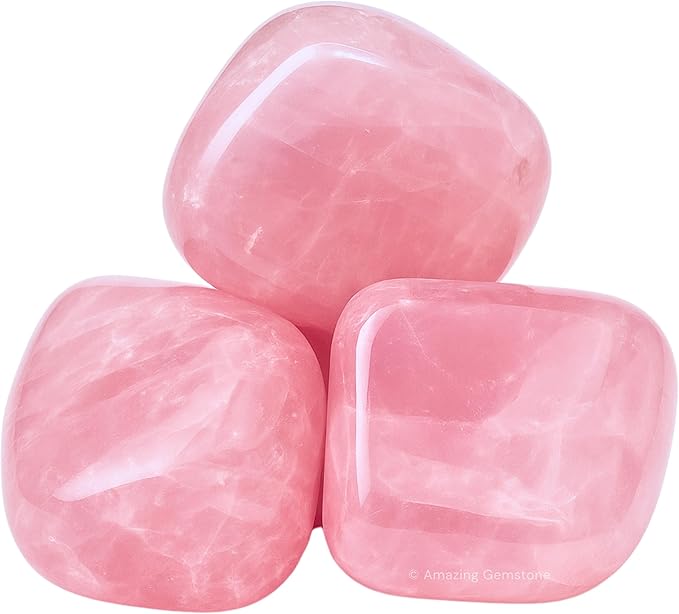 Amazing Gemstone Star Rose Quartz Crystals and Healing Stones Tumbled - 1 Oz Star Rose Quartz Stone, Natural Healing Stones for Energy Balance, Stress Relief - Polished Gems Rocks