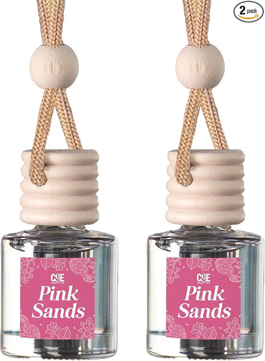 CANDECraftCo Car Air Hanging Fragrance Oil, Car Auto Freshener for Essential Oils, Scents Fragrance Aromatherapy Automobile Diffuser, Long Lasting (Pink Sands)