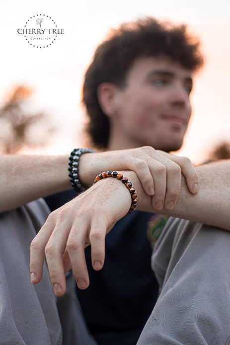 Cherry Tree Collection - Small, Medium, Large Sizes - Gemstone Beaded Bracelets For Women and Men - 6mm Round Beads