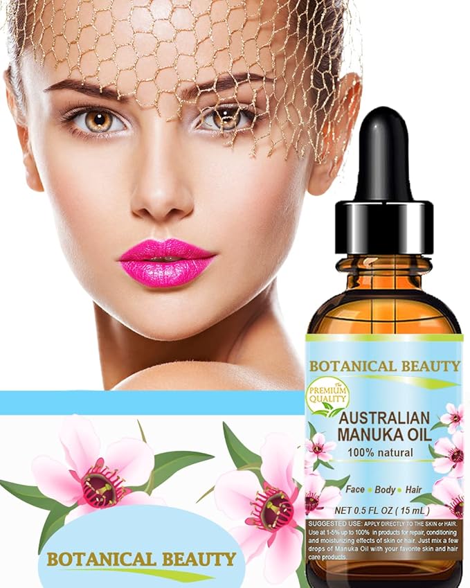 Botanical Beauty MANUKA OIL WILD GROWTH RAW 100% Natural VIRGIN UNREFINED Cold Pressed Carrier Oil. for Skin, Face, Hair, Lip and Nail Care Anti-Aging 0.5 Fl.oz.- 15 ml