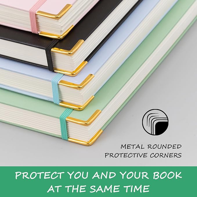 Hardcover Spiral Notebook, 8.5 x 11 IN Notebooks College Ruled, 110 GSM Thick Lined Paper Notebooks for Work, School and Travel, 300 Pages Journals for Writing, Large Journal for Women and Men Green