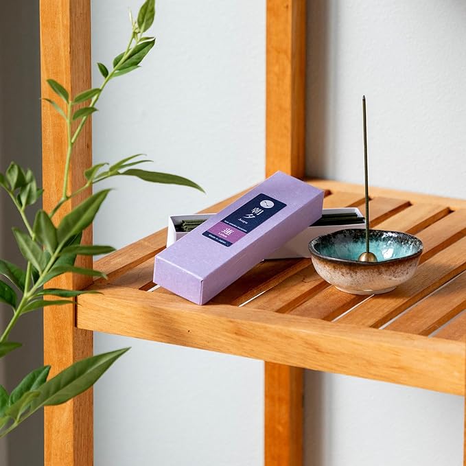 Asayu Japanese Low Smoke Incense Sticks Lotus Scent 20g (0.71 oz), Made in Japan Quality Incense for Morning Meditation, Yoga, Relaxation