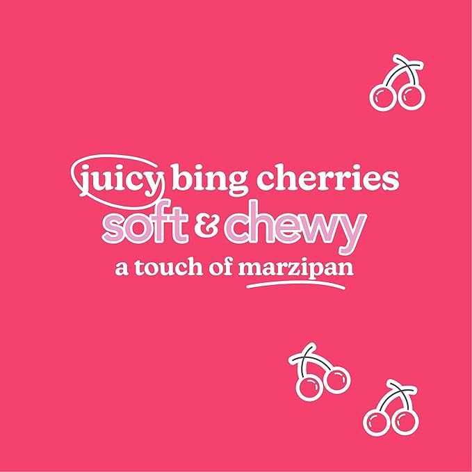 Love + Chew Soft Baked Protein Cookies, Gluten Free | (18) Count Cherry Almond Minis | Vegan, Paleo, Non GMO and Packed with Superfoods. - Individually Wrapped, and Made from High Protein Almonds - (1) Ounce Cookies