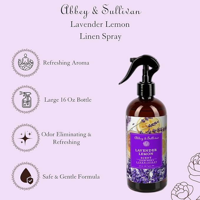 Abbey & Sullivan Linen Spray, Lavender Lemon, 16 oz.
