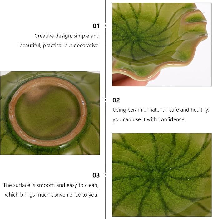 Ceramic Dish for Electric Oil Burner Warmer Diffuser Bowl Holder Essential Oil Plate Ceramic Oil Warmer Tealight Candle Holder Bowl Home Decoration Green