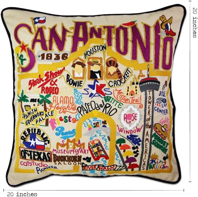 Catstudio San Antonio Embroidered Decorative Throw Pillow