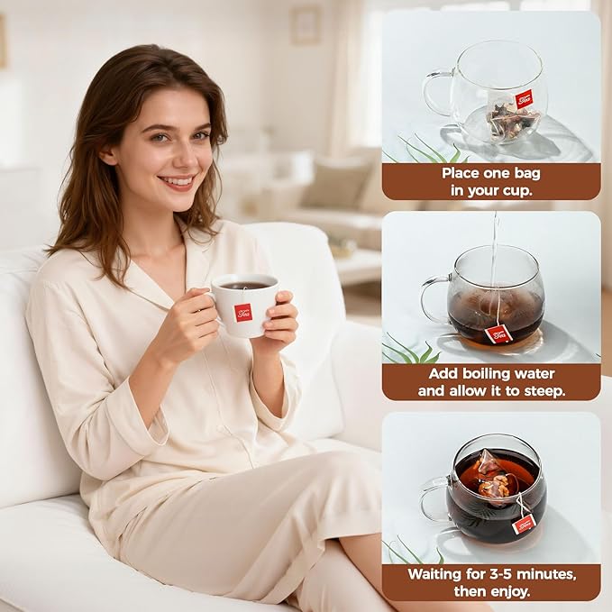 Ginseng Five Treasure Tea, Herbal Tea 10g X 30 Bags, Made with 7 Precious Ingredients Formula, Natural Chinese Teas for Men Women