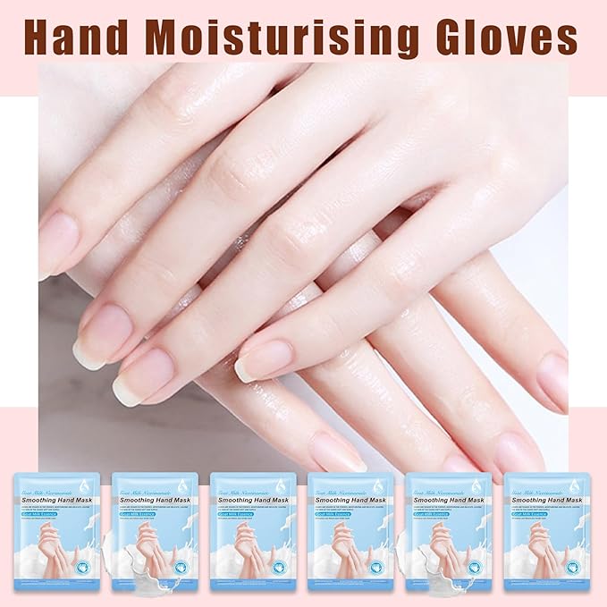 6 Pairs Hand Mask for Dry Cracked Hands,Nourishing Moisturizing Gloves,Hands Moisturizer for Deep Moisturizing,Silky Smooth Moisturizing Gloves,Hand Care Mask Set(C)