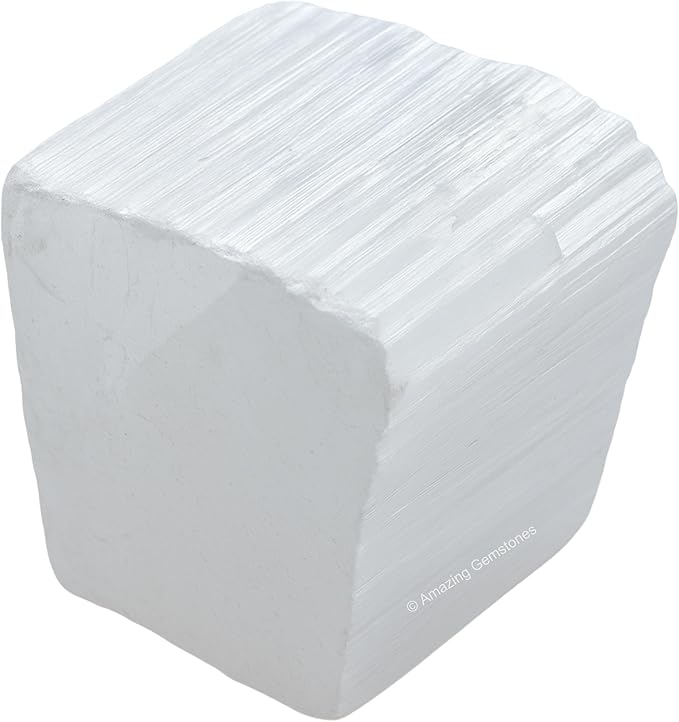 Amazing Gemstone 2 Pieces Selenite Raw Crystals and Healing Stones, Natural Rocks for Tumbling and DIY Raw Stones and Crystals