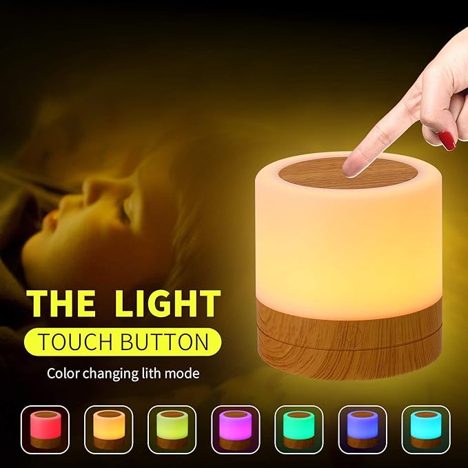 Baby Night Light Nursery Lamp: Touch Dimmable Light for Breastfeeding Kids - Eye-Caring LED Soft Warm White - USB Rechargeable Portable Bedside for Toddlers Bedroom Living Room