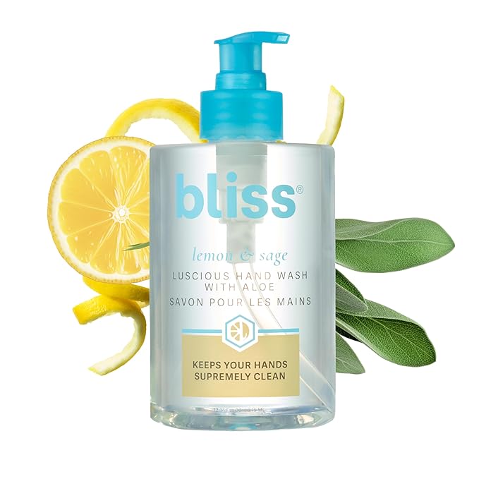 Bliss Lemon & Sage Luscious Hand Wash with Aloe – Hydrating, Refreshing Hand Soap with Coconut Oil & Vitamin B5 – Gently Cleanses Without Drying – 12.14 fl oz