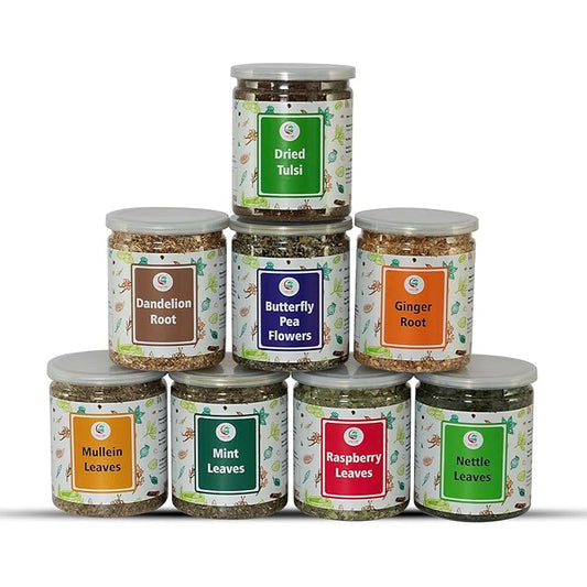 Loose Leaf Tea Set | Upto 450 Servings | Set of 8 teas for Wellness and Flavor Enthusiasts | Experience Blissful Infusion & Refreshing Aromatic Teas! | 100% Natural Ingredients | by Yogi's Gift®