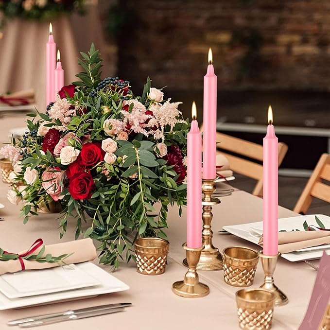 Set of 40 Pink Candles – Spell Chime Candles for Valentine's Day,Wedding,Rituals, Prayer, Birthdays, Meditation, Altar -0.5X4 Inch Tall, Unscented (Pink)