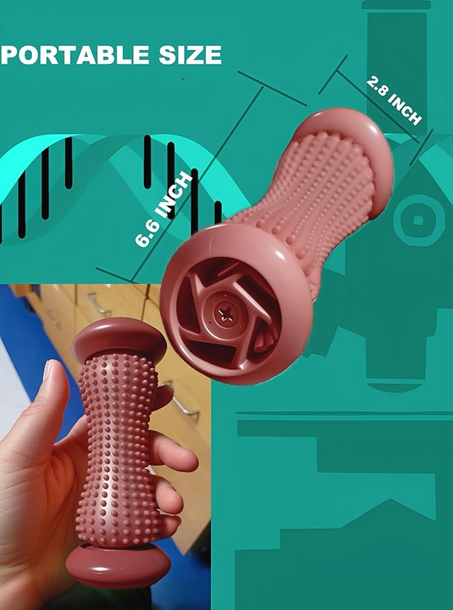 Manual Foot Massager Roller for Plantar Fasciitis Relief, Portable Deep Tissue Muscle Massage Roller for Foot Arch and Heel Pain, Effective Reflexology Tool Relax The Nerves (Chocolate)