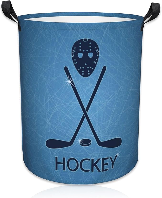 Laundry Basket Hockey Sticks Laundry Hamper Large Laundry Basket Storage Basket Tote Bag Collapsible Organizer Basket for Bathroom,Laundry,Bedroom 17.3 x16.5 Inch