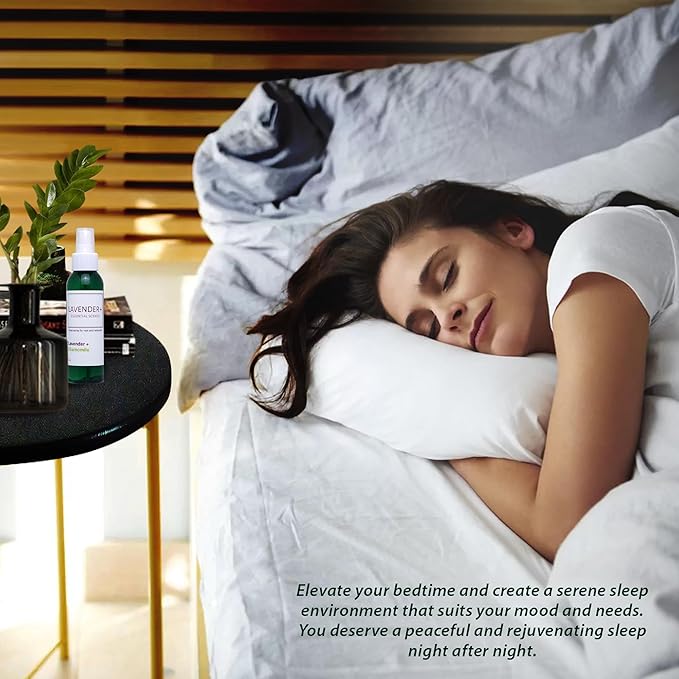 Lavender Sleep Spray for Pillows, Linens & Pajamas – Natural Calming Lavender & Chamomile Aromatherapy Mist with Amethyst & Reiki Energy. Deep Sleep + Bedtime Relaxation for Adults & Kids. 4 ounce (2)