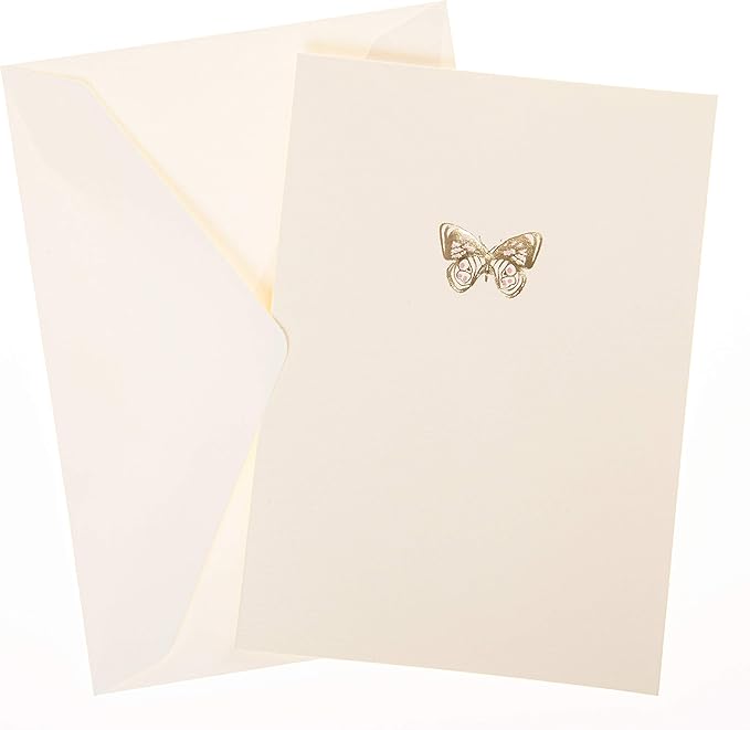 Graphique Box of Cards, Butterfly - Includes 10 Cards with Matching Envelopes and Storage Box, Cute Stationery Made of Durable Heavy Cardstock, Cards Measure 3.25" x 4.75"