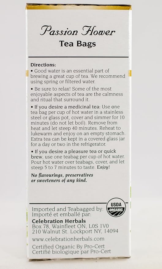 Celebration Herbals Passion Flower Tea Maracuja 24 Tea Bags