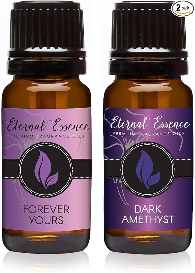 Eternal Essence Oils 2 Pack 10ml Premium Fragrance Oil - Forever Yours & Dark Amethyst - for Candle, Soap Making, Aromatherapy, Diffusers, Home Care, & Humidifiers