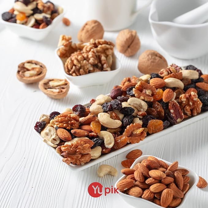 Yupik Deluxe Roasted Unsalted Nut Mix, 2.2 lb (35.2 oz), Vegan, Gluten Free, Cholesterol Free, Salt Free, A Blend of Brazil Nuts, Almonds, Cashews, Hazelnuts & Pecans, Healthy Snacks