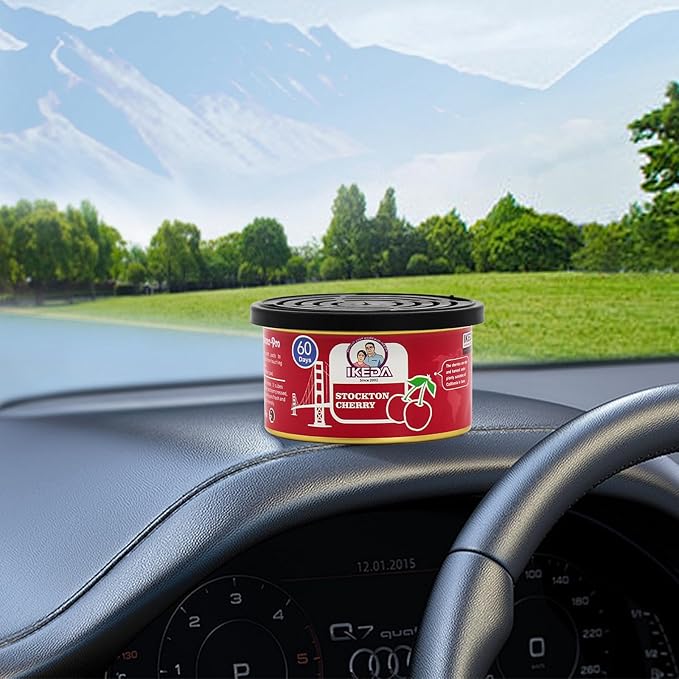 IKEDA Car Air Freshener & Car Odor Eliminator for Auto or Home,Office, 60 Days Long Lasting Scent Cans Freshener, 1.5 Oz Each, 4 Cans, Cherry