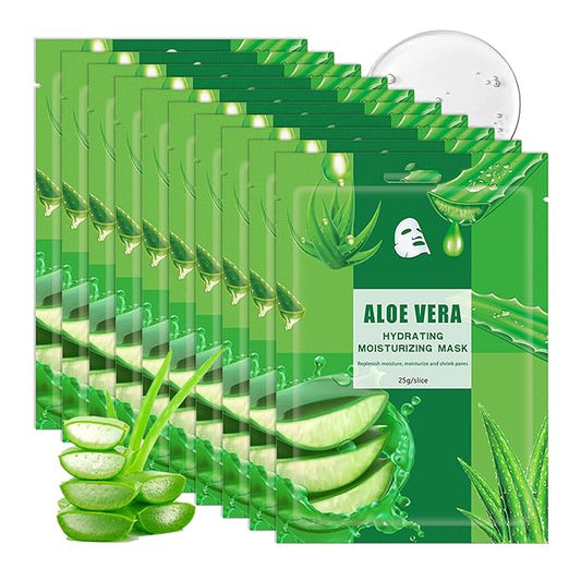 10PCS Hydrating Facial Sheet Mask,Moisturizing Face Masks Skincare Gift Set,Long Lasting Face Mask Skin Care & Facial Mask Kit for All Skin Types 04