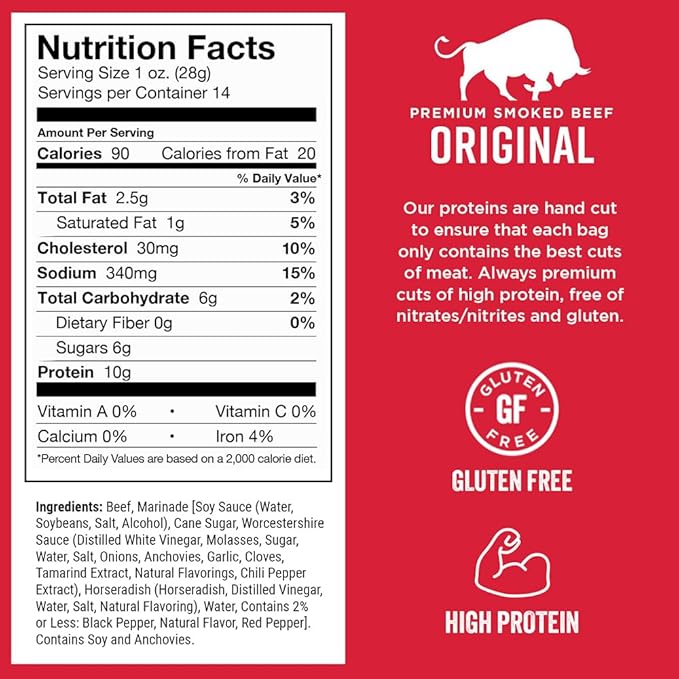 Chef's Cut Real Smoked Beef Original Recipe Jerky, 14 Ounce