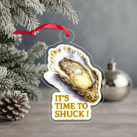 Funny Oyster Ornament, Gag Christmas Ornament, Seafood Lover Gift, Unique Holiday Decoration, Fun Keepsake for Foodies Acrylic Ornament – Personalized Christmas Tree Decoration,