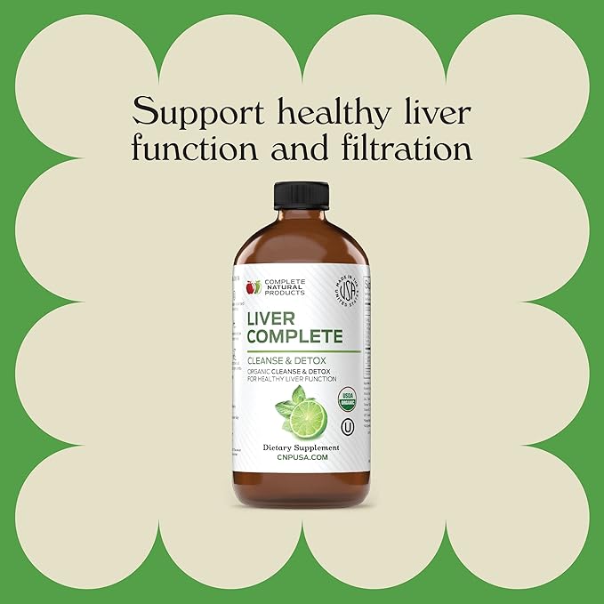 Complete Natural Products Liver Complete 12oz - Organic Liquid Liver Cleanse & Detox Supplement for High Enzymes, Fatty Liver, Liver Support