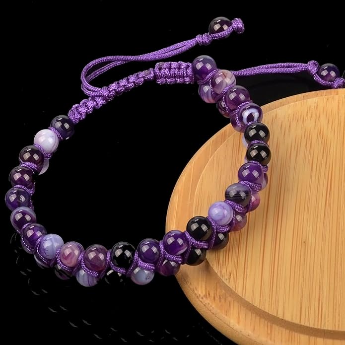 MASSIVE BEADS Double Layer Natural Chakra Healing Power Crystals Macrame Bracelet Yoga Stone Beads Gemstone Meditation Relax Anxiety Bangle for Unisex Women Men