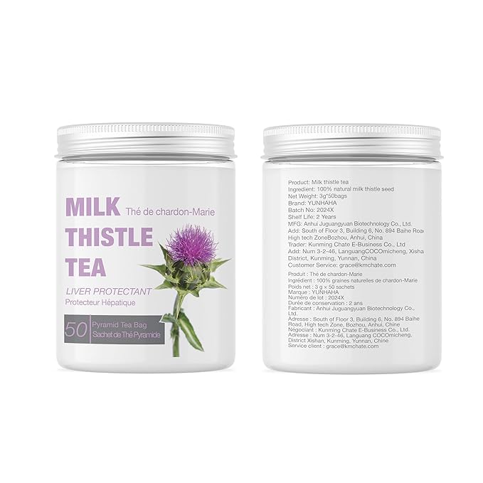 50 Milk Thistle Tea Bags for Detox Cleanse & Repair| Thorne Milk Thistle Herbal Tea for Support