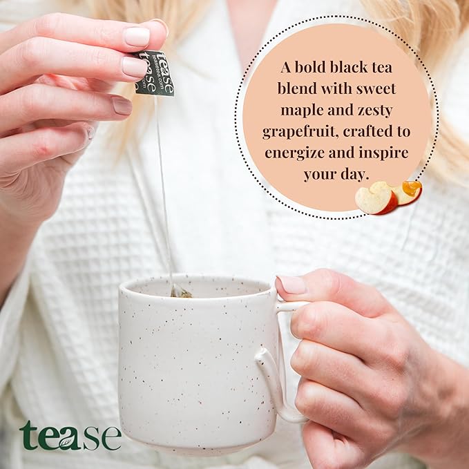 Tease Tea Organic Black Tea - Better Than Coffee Herbal Tea, Redefine Your Mornings, Organic Black Loose Leaf Herbal Tea Made with Apple, Blackberry Leaves for a Perfect Daily Boost