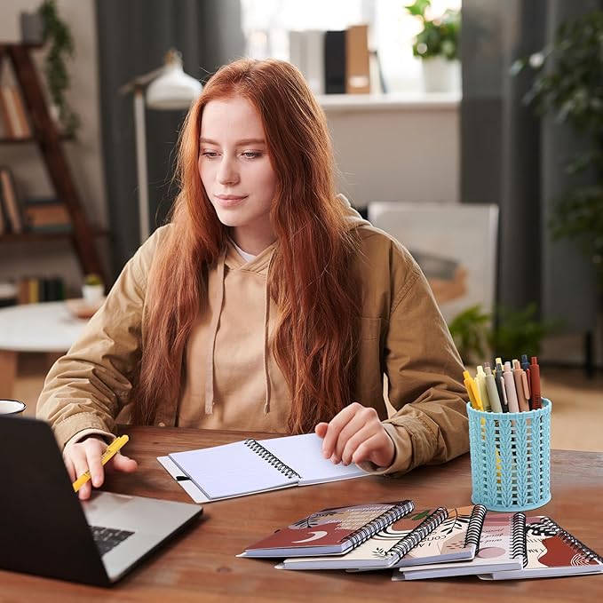 Kosiz 24 Pcs/12 Set Positive Affirmation Gifts Gratitude Spiral Notebooks with Pens Motivational Encouragement Notepads Daily Affirmations Journal for Women (Boho)