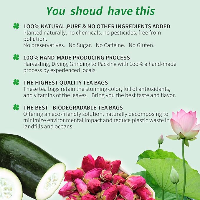 DOZO Jian Zhi Shou Shen Tea Winter Melon Lotus Leaf Tea 8.8oz/250g(40bags) Rose Buds Cassia Seeds Combination Herbal Tea No Add No Sugar 减脂茶 草本茶