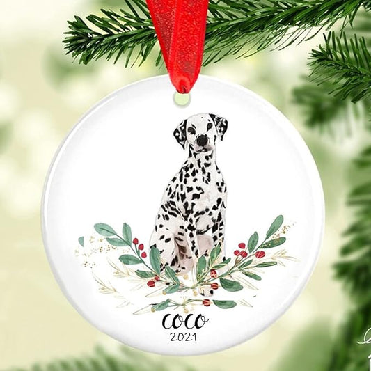 Dalmatian Christmas Ornament - Keepsake, Memorial, Forever in Our Hearts - Gift