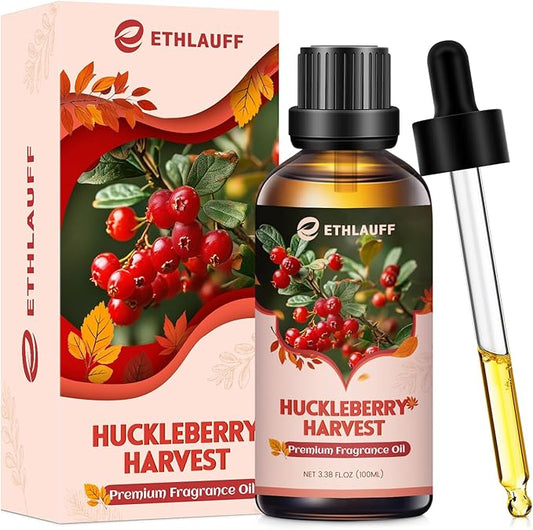 Huckleberry Harvest Essential Oil, 100ml Fall Essential Oil for Diffusers for Home, Autumn Scented Oils for Candle & Soap Making, Bath Bombs, Massage - 3.38FL.OZ