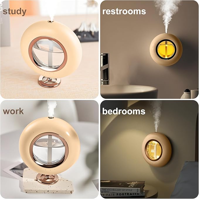 120ML Essential Oil Diffuser, 4 Mode Cyclic Mist, Auto Shut-Off, Aromatherapy Diffuser with Night Light for Bedroom and Home (Beige)