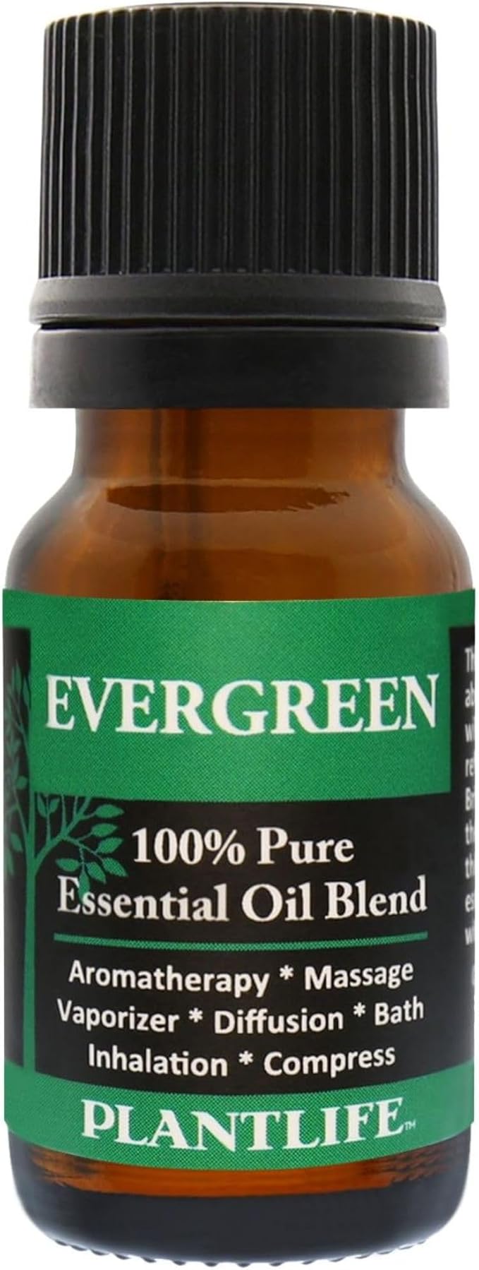 Plantlife Evergreen Aromatherapy Essential Oil Blend - Straight from The Plant 100% Pure Therapeutic Grade - No Additives or Fillers - Made in California 10 ml